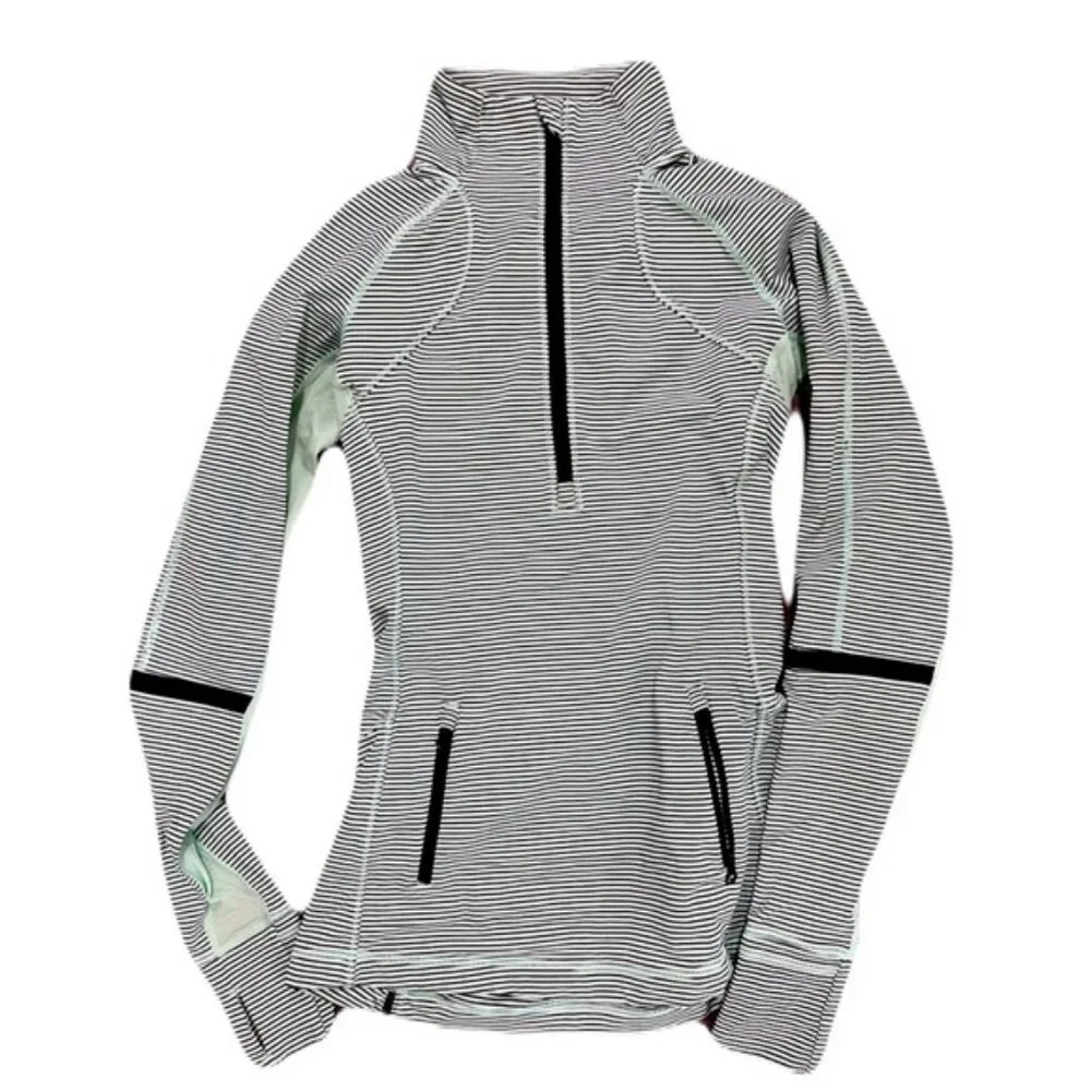 Lululemon Race With Grace 1/2 Zip Stripe Pullover Size 4 - Picture 1 of 3